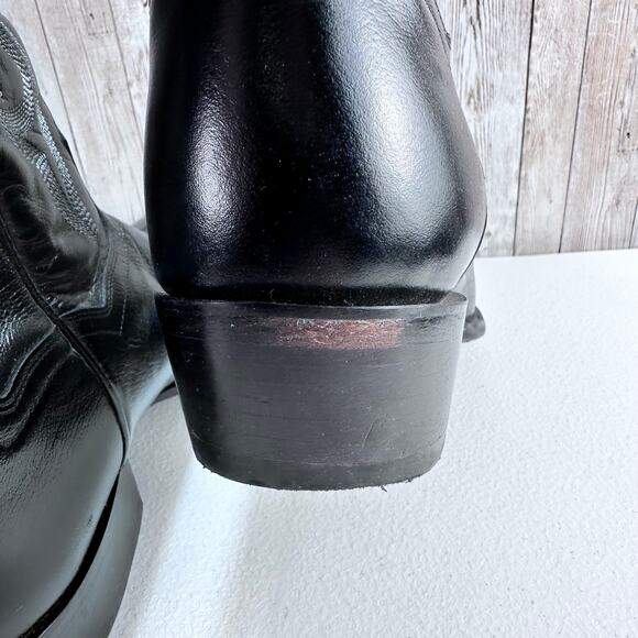 Dan‎ Post DP2110 Boots Mens 10 Black Leather Round Toe Western Riding Cowboy - Picture 4 of 9